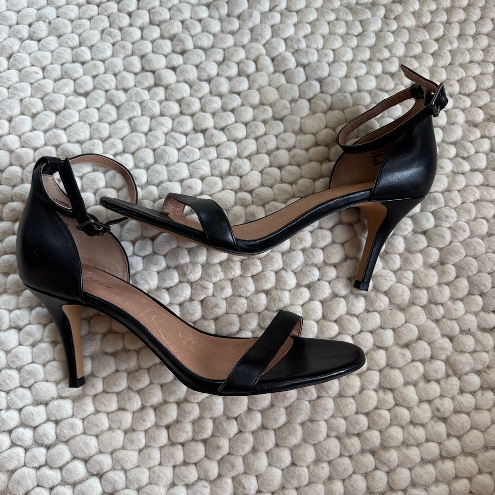 Halogen Black Ankle Strap Heels